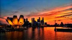 Night Singapore architecture cityscapes