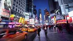 Night Skyscrapers architecture USA cities new york city towns