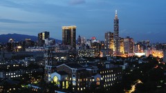 Night Skyscrapers buildings cityscapes