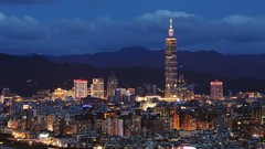 Night Skyscrapers buildings cityscapes