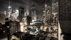 Night Skyscrapers cityscapes