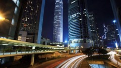 Night Skyscrapers roads night landscapes