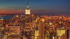 Night Skyscrapers top view USA