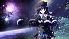 Night Space Stars clouds moon Anime anime girls ef a tale of 