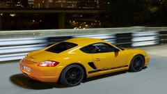 Night Sports Car cars Porsche porsche cayman yellow cars 