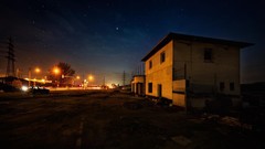 Night Stars abandoned houses cityscapes