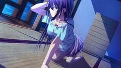 Night Stars Anime anime girls blue eyes bakemonogatari 