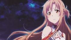 Night Stars Anime anime girls brown eyes brunettes sword art 