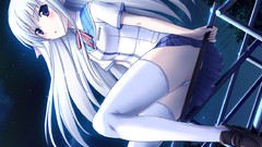 Night Stars Anime long hair anime girls blue eyes seifuku 