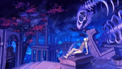 Night Stars Anime skeletons looking up scenic anime boys