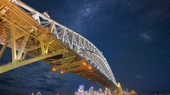 Night Stars Bridges cityscapes night sky