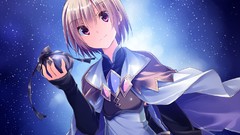 Night Stars brown Rune anime girls purple eyes factories capes