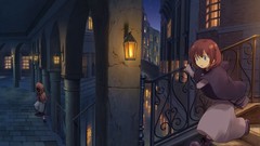 Night Stars cats lights children phantom Anime brown running 