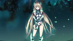 Night Stars clouds gloves blondes long hair anime girls boots 