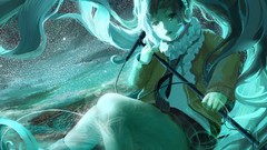 Night Stars clouds headphones tie schoolgirls microphones 