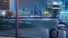 Night Stars clouds moon cities scenic