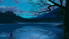 Night Stars clouds scenic