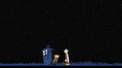 Night Stars Doctor Who calvin and hobbes tardis skyscapes 