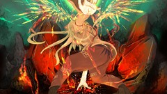 Night Stars fire moon wings power white hair rocks bows action 