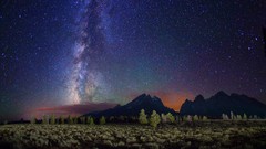Night Stars horizon Milky Way