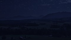 Night Stars Mountains fields