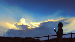 Night Stars silhouettes Anime