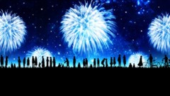 Night Stars sky Anime fireworks