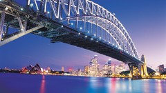 Night Sydney Bridges buildings cityscapes
