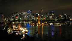 Night Sydney high skyline Harbour Resolution