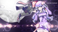 Night text moon purple dress hoodies long hair glowing full 