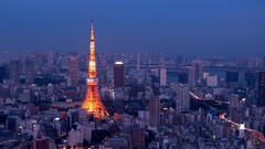 Night Tokyo buildings cityscapes skylines