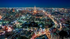 Night Tokyo cities cityscapes