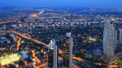 Night tower Turkey Istanbul floor district cityscapes sapphire 