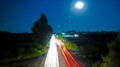 Night traffic roads streets long exposure