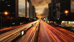 Night urban cityscapes Highways