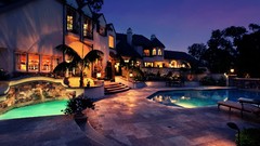 Night villa swimming pools