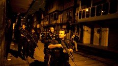 Night War weapons Guns police sepia slum Rio de Janeiro Brazil 