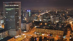 Night Warsaw Poland cityscapes Warszawa
