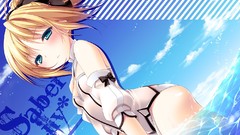 Night water Anime blondes blush anime girls blue eyes saber 