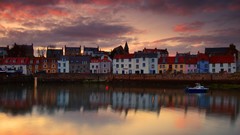 Night water clouds home
