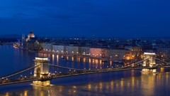 Night water Europe City Lights Bridges budapest hungary rivers 