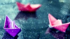 Night water rain ships