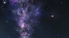 Night water Stars comet silhouettes reflections planets skies 