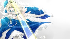 Night weapons dress saber Ribbons Swords blondes blue eyes 