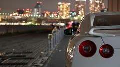 Night white lights cars Nissan City Lights vehicles cityscapes 