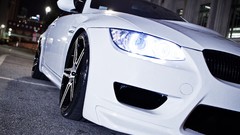 Night white tuning cars bmw m3 cityscapes