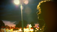 Night woman outdoors brunettes models black hair