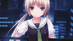 Night Worlds blondes anime girls brown eyes school uniforms 
