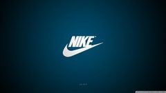Nike logo blue blue background