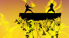 Ninjas fight vectors samurai